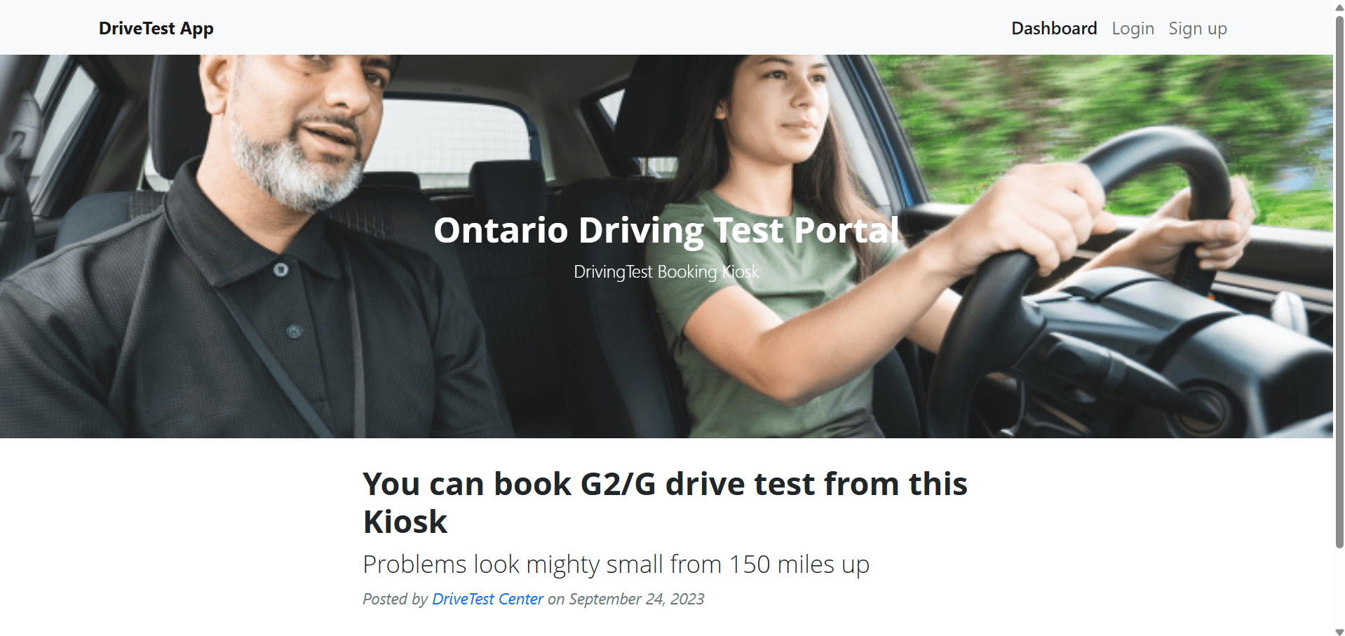 DriveTest Booking